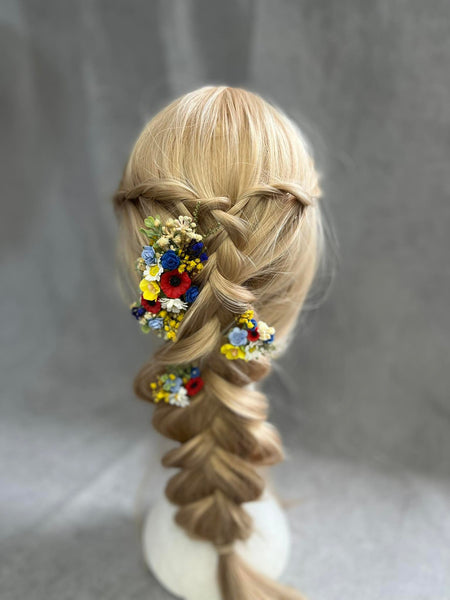 Folk wedding set of comb and hairpins