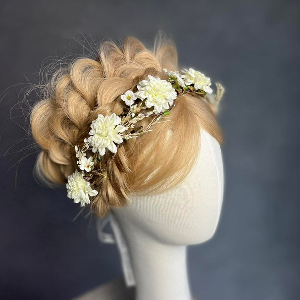 Ivory wedding flower crown