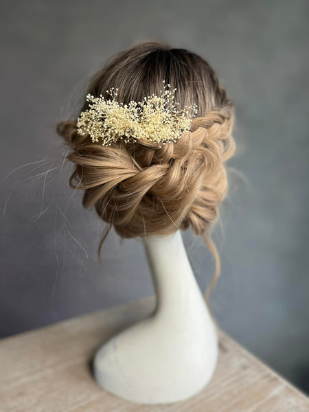 Baby's breath bridal flower comb