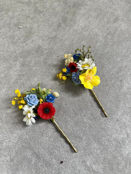 Folk wedding set of comb and hairpins