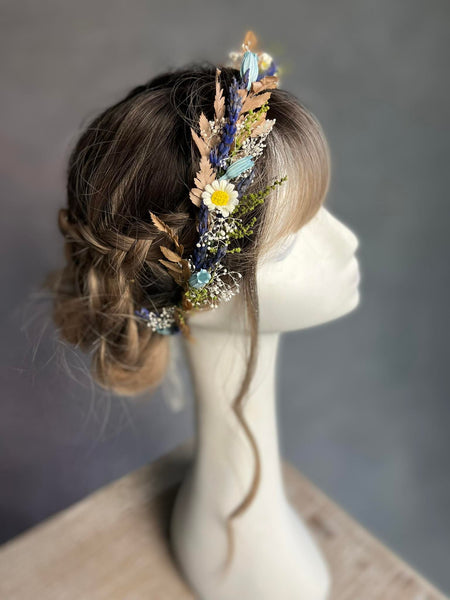 Daisy and bluebell flower crown