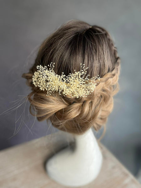 Baby's breath bridal flower comb