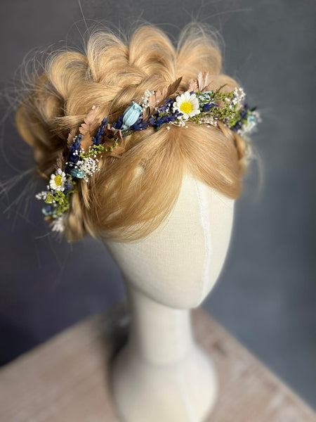 Daisy and bluebell flower crown