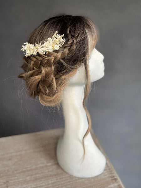 Ivory bridal flower comb