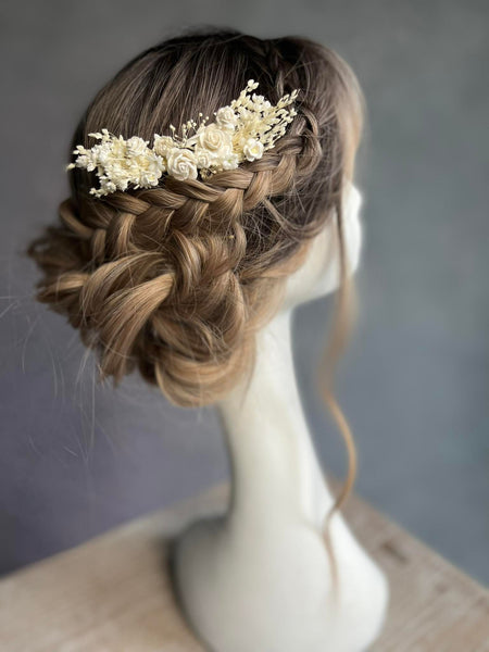 Ivory bridal flower comb