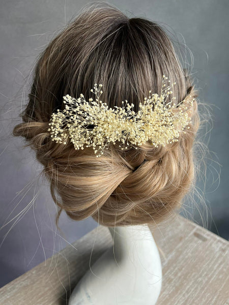 Baby's breath bridal flower comb