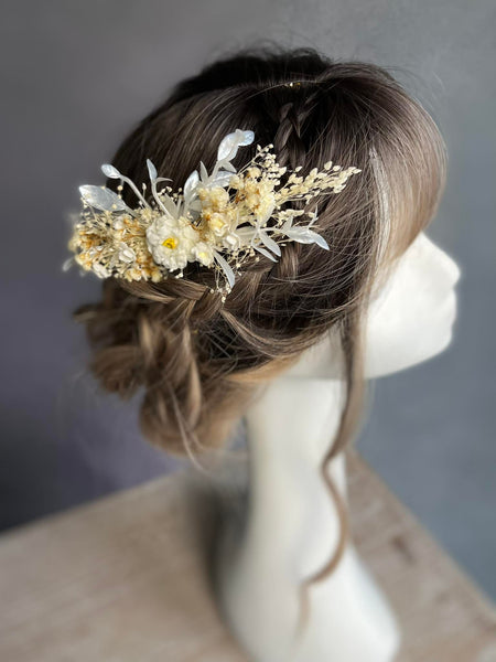 Ivory bridal flower comb