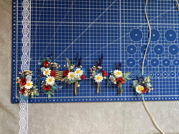 Meadow folk poppy and daisy bracelet