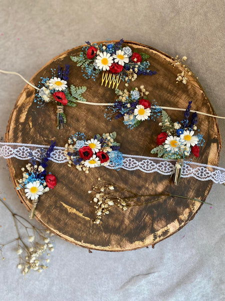 Meadow folk poppy and daisy bracelet