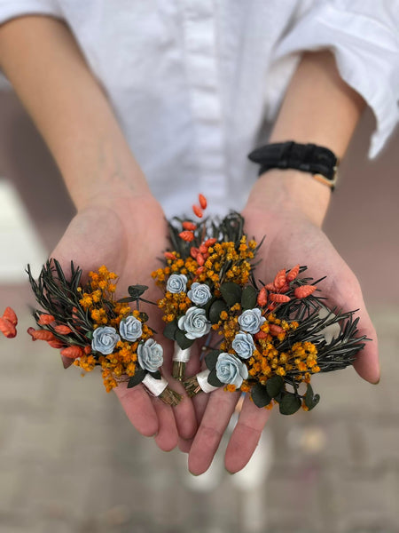 Burnt orange autumn flower wreath