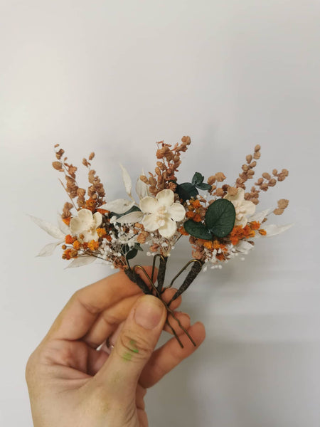 Burnt orange and ivory flower crown