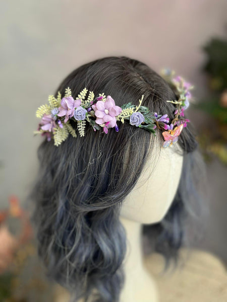 Lilac elf flower tiara