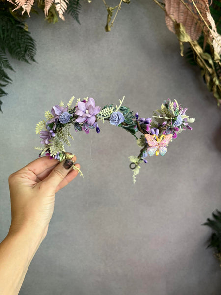 Lilac elf flower tiara