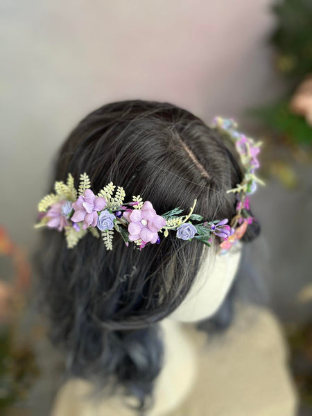 Lilac elf flower tiara