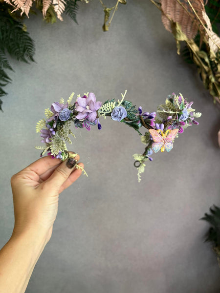 Lilac elf flower tiara