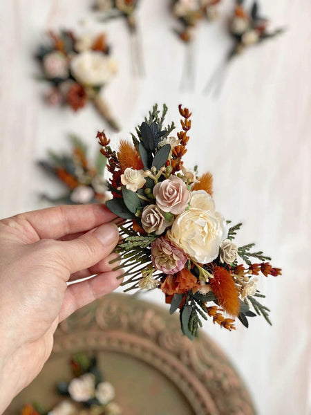 Terracotta autumn flower wedding set