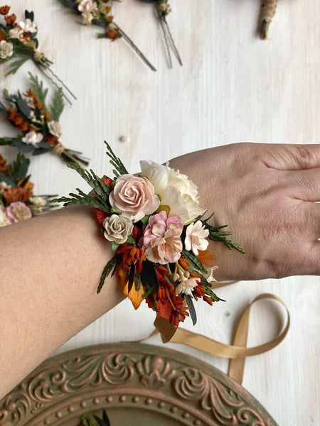 Terracotta autumn flower wedding set
