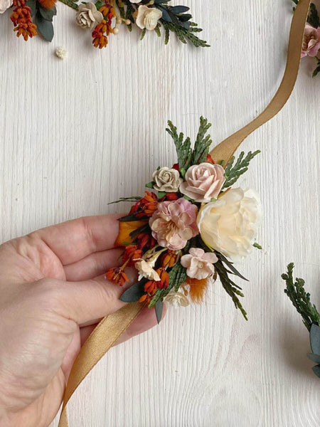 Terracotta autumn flower wedding set