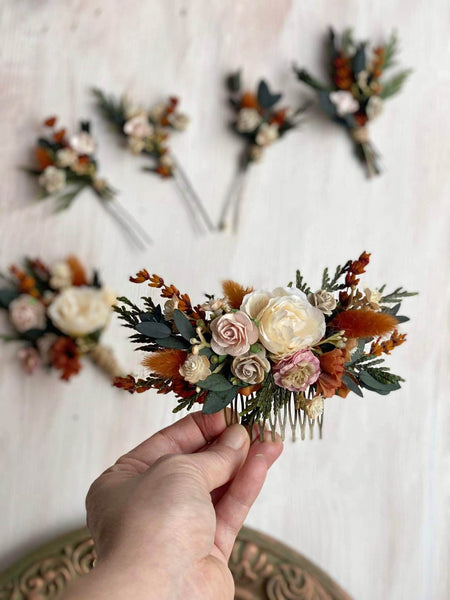 Terracotta autumn flower wedding set