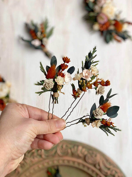 Terracotta autumn flower wedding set