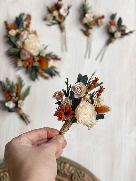 Terracotta autumn flower wedding set