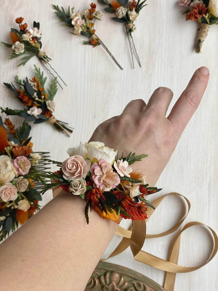 Terracotta autumn flower wedding set