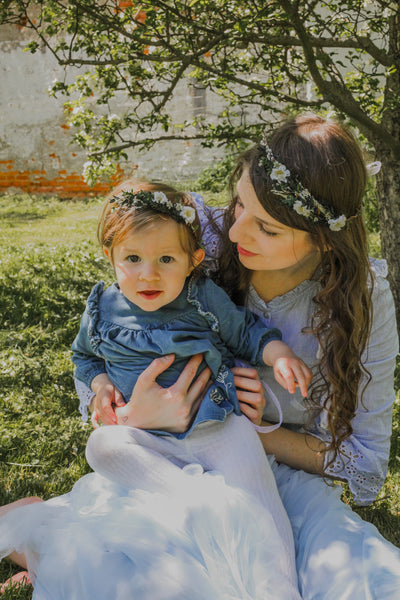 Mommy and me flower crowns Matching set of hair wreaths for mum and daughter Family photoshoot Flower girl wreath Bridal greenery wreath