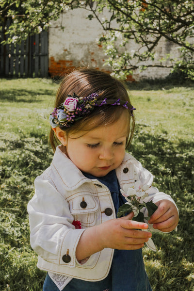 Flower headband with peonies