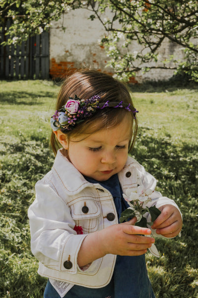 Flower headband with peonies