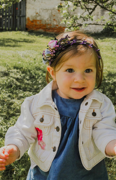 Flower headband with peonies