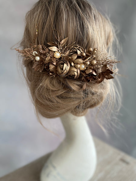 Bronze wedding hair comb