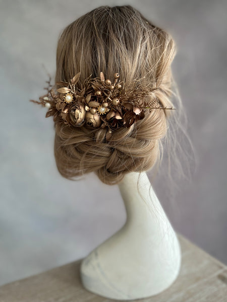 Bronze wedding hair comb