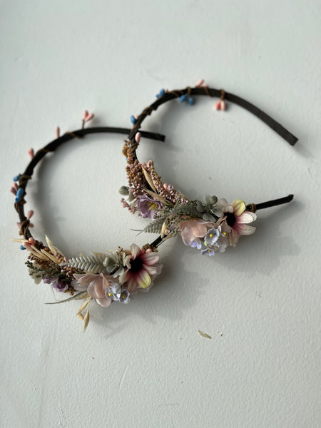 Romantic pastel flower headband