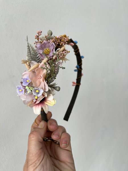 Romantic pastel flower headband