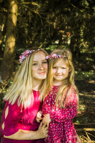 Romantic matching hair crowns Set of mummy and me crowns Wedding wreaths Flower girl headpiece Hair wreath for daughter 1st birthday crown