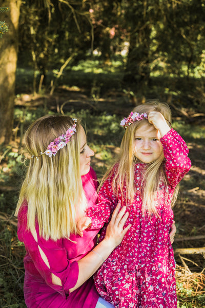 Romantic matching hair crowns Set of mummy and me crowns Wedding wreaths Flower girl headpiece Hair wreath for daughter 1st birthday crown