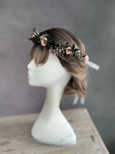 Romantic blush flower crown