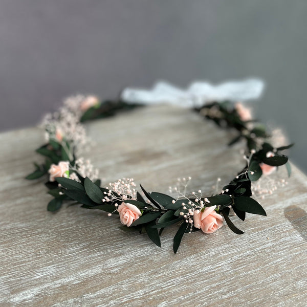 Romantic blush flower crown