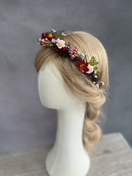 Wedding flower crown with roses