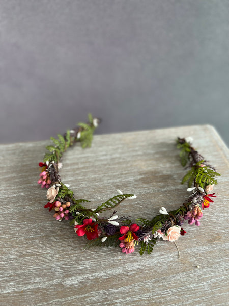 Wedding flower crown with roses