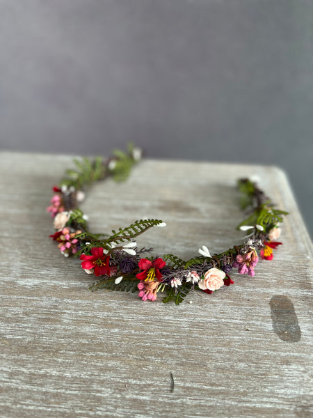 Wedding flower crown with roses