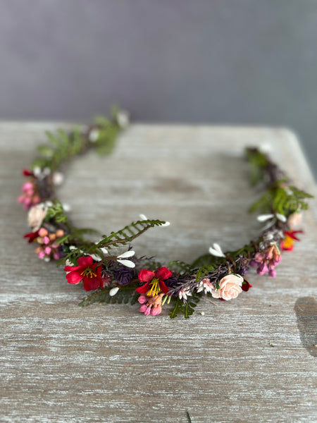 Wedding flower crown with roses