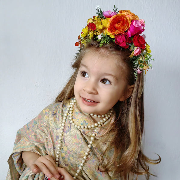Kids fuchsia flower headband
