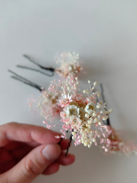 Bridal blush and ivory hair pins