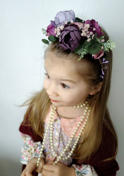 Purple kids flower headband