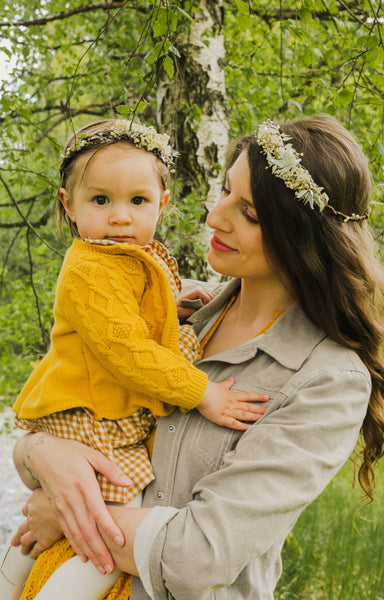 Ivory flower hair crowns Mummy and me wedding crowns Flower girl headpiece Matching hair wreaths Handmade crowns Customisable Baby headband