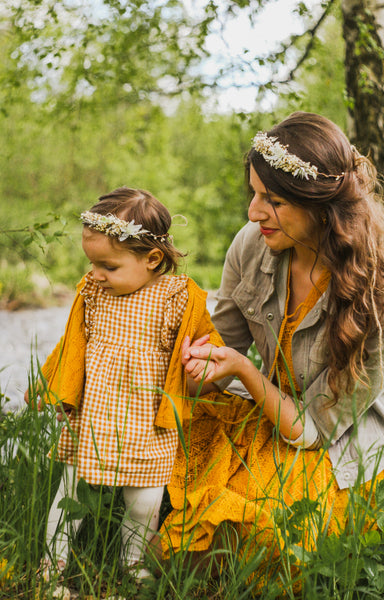 Ivory flower hair crowns Mummy and me wedding crowns Flower girl headpiece Matching hair wreaths Handmade crowns Customisable Baby headband