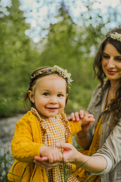 Ivory flower hair crowns Mummy and me wedding crowns Flower girl headpiece Matching hair wreaths Handmade crowns Customisable Baby headband