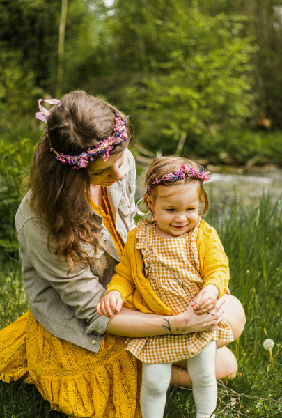 Pink and purple flower hair crowns Set of matching crowns Mummy and me Wedding accessories Children photo props flower girl headpiece