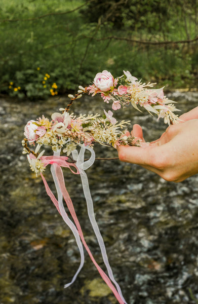 Mummy and me flower crowns Matching flower wreaths Mother and daughter headpieces Flower girl Wedding accessories Pink peony crown Magaela